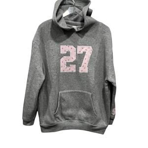 Orange Kiss 27 Heart Patch Embroidered Retro Hoodie Sweatshirt Size M Old School